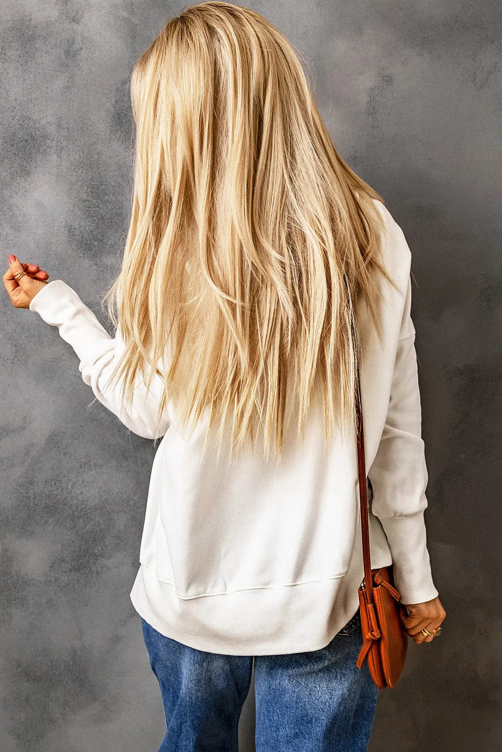 White Batwing Sleeve Pocketed Henley Hoodie - Chic Meadow Boutique 