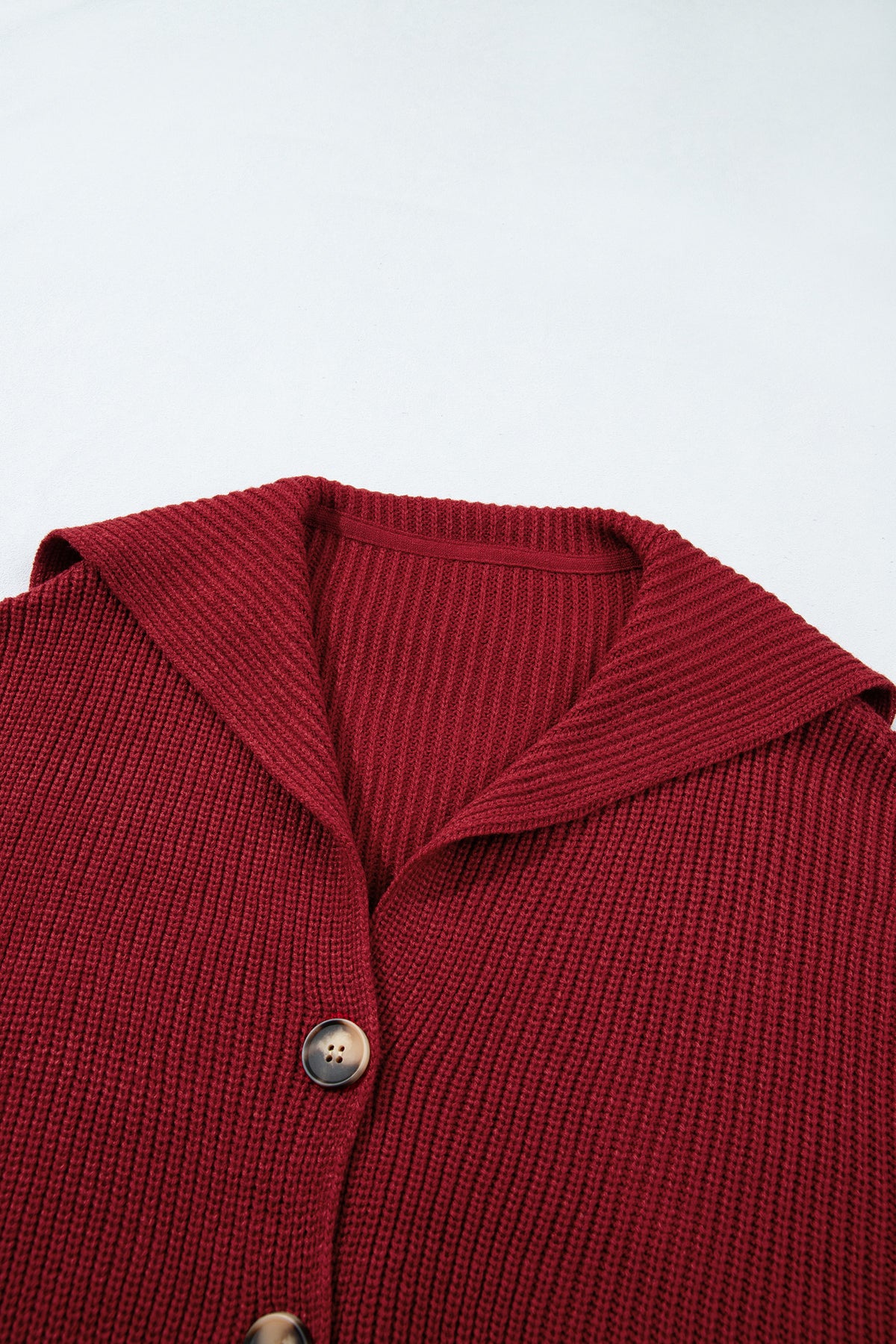 Red Dahlia Solid Color Knit Oversized Button Front Sweater Cardigan
