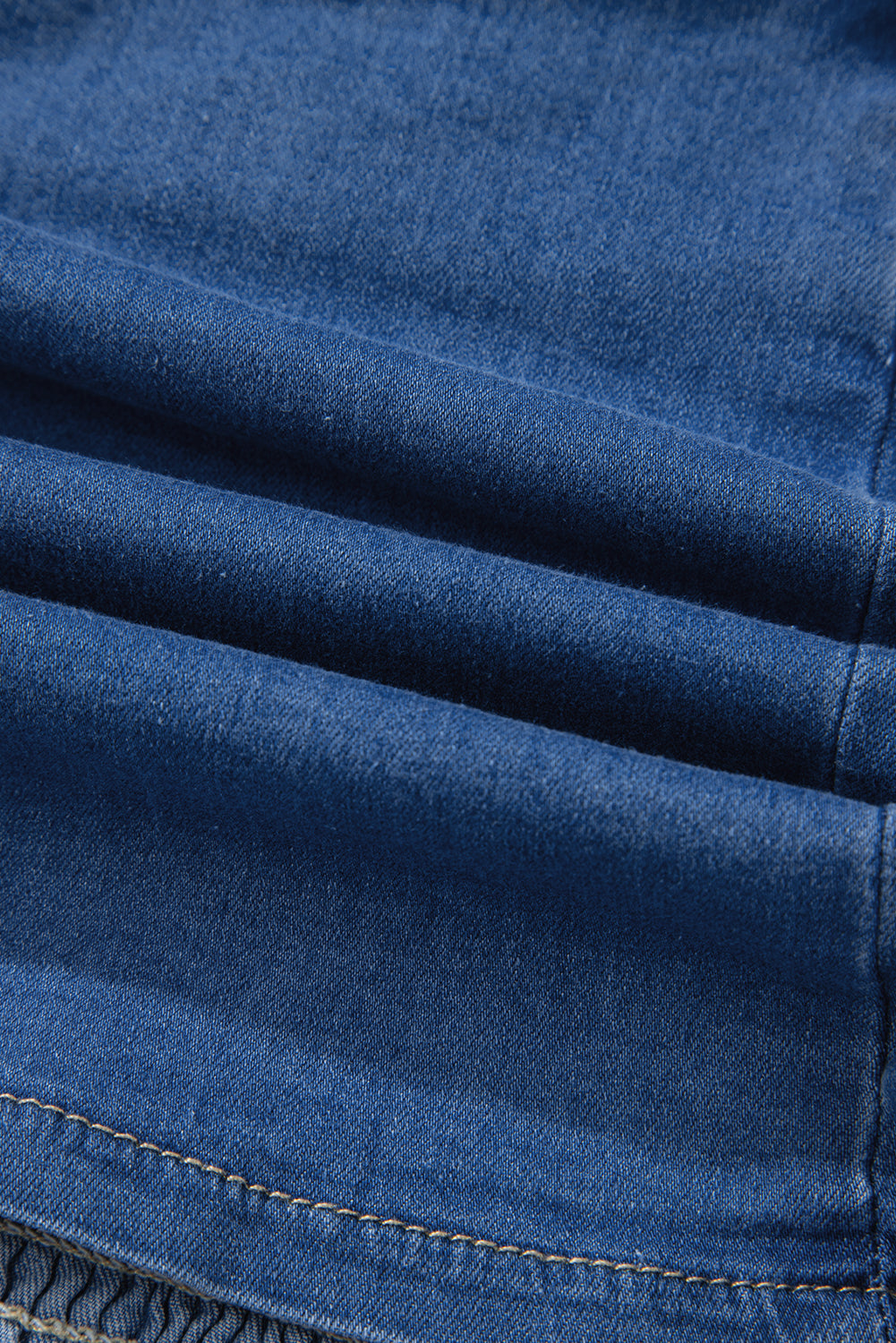 Sail Blue Vintage Bow Front Smocked Back Denim Tube Top