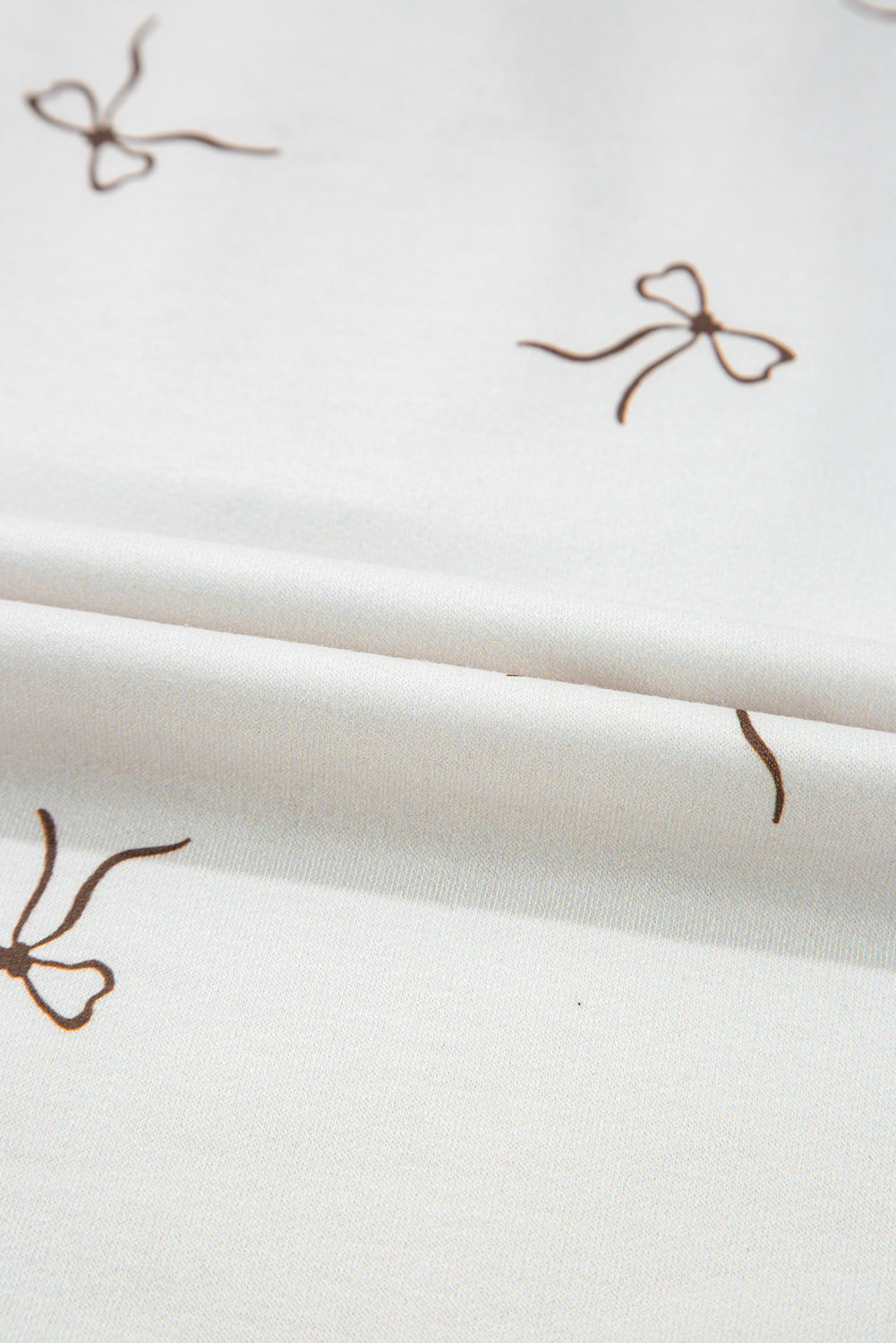 Beige Bow Print Half Zip Tank and Shorts 2pcs Set