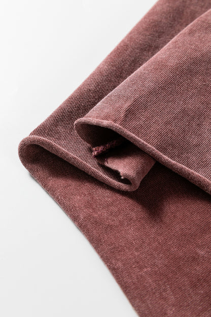 Wild Ginger Mineral Wash Lace-up High Waist Raw Hem Patched Pocket Pants