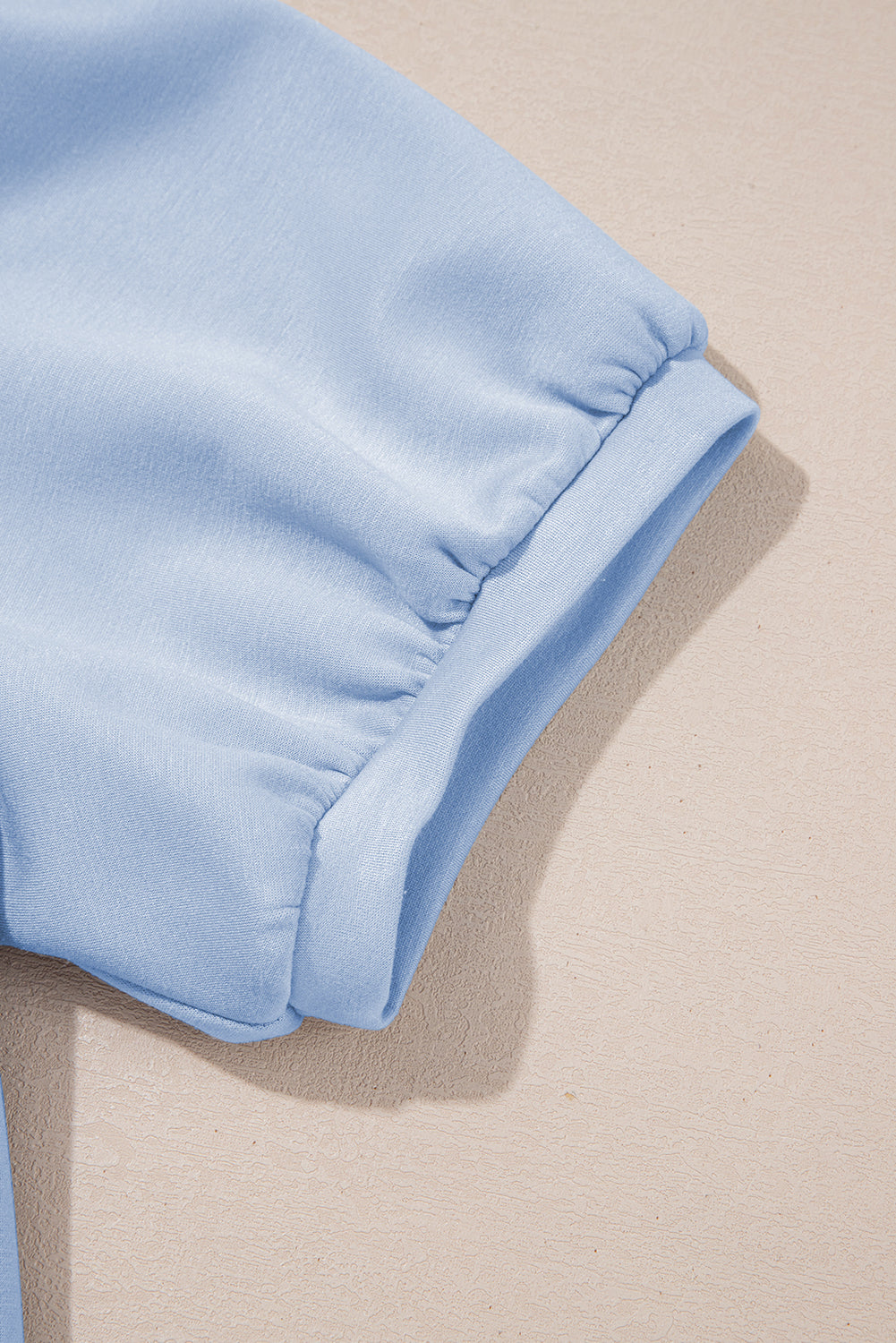 Beau Blue Puff Sleeve Pearl Embellished Scallop Trim Top 2 Piece Skort Set