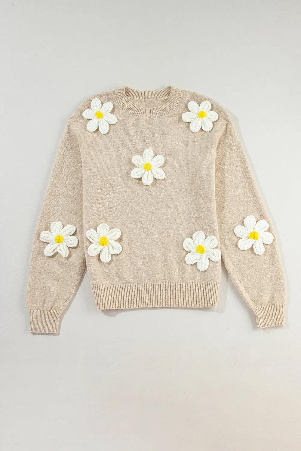 Sweaters & Cardigans/Sweaters Parchment Floral Crochet Chunky Knit Sweater