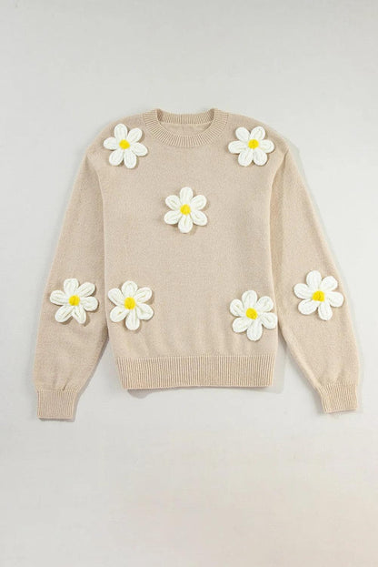 Sweaters & Cardigans/Sweaters Parchment Floral Crochet Chunky Knit Sweater