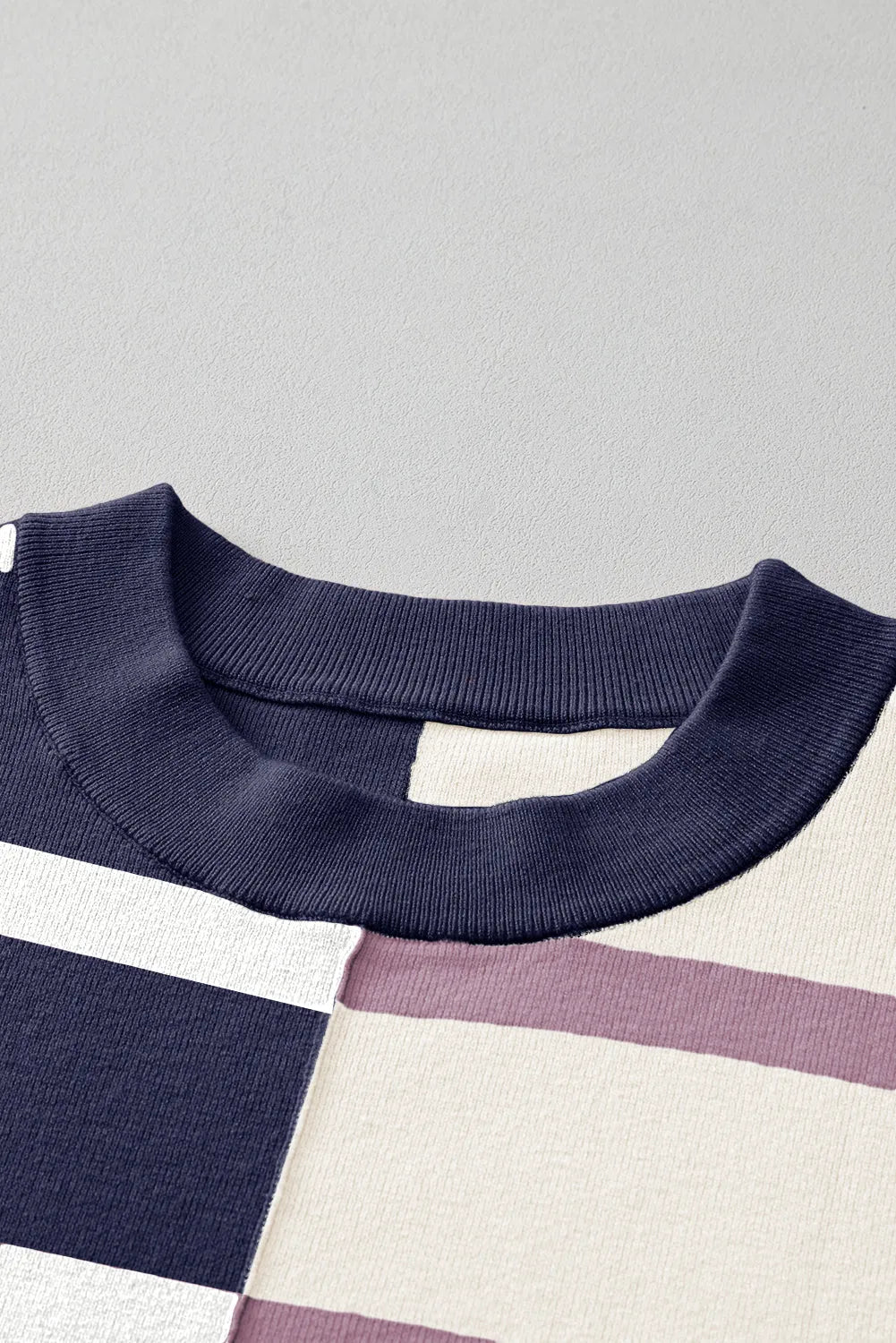 Blue Stripe Colorblock Oversized Sweater - Chic Meadow Boutique 