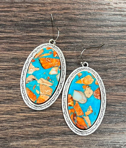 724459, Oval Gemstone Earrings