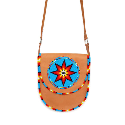 Handmade Beaded Leather Crossbody bag , Shoulder Bag