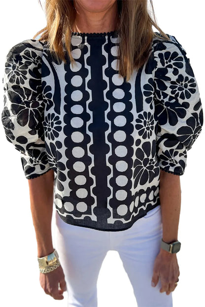 Black Palermo Puffed Sleeve Blouse - Chic Meadow Boutique 