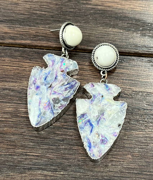Arrowhead Gemstone Post Earrings