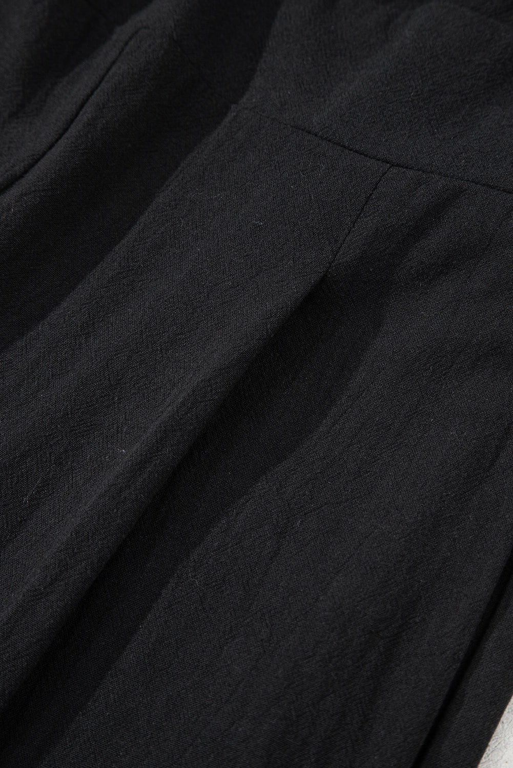 Black Front Cut Out Smocked Back Sleeveless Wide Leg Jumpsuit