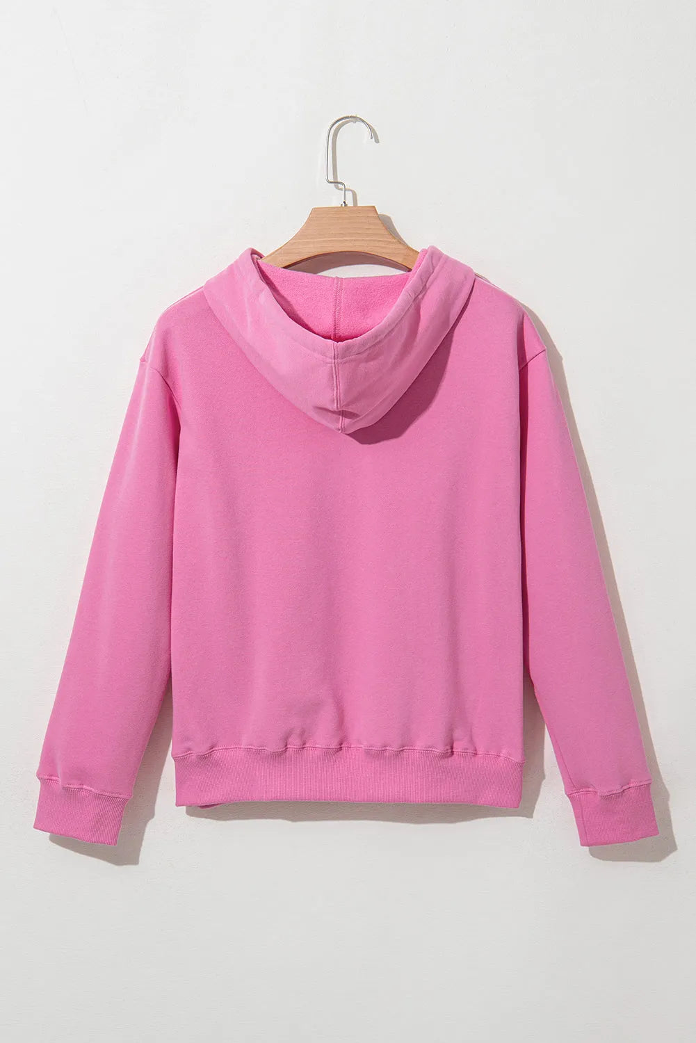 Bonbon Solid Color Fleece Lined Drawstring Hoodie with Pocket - Chic Meadow Boutique 