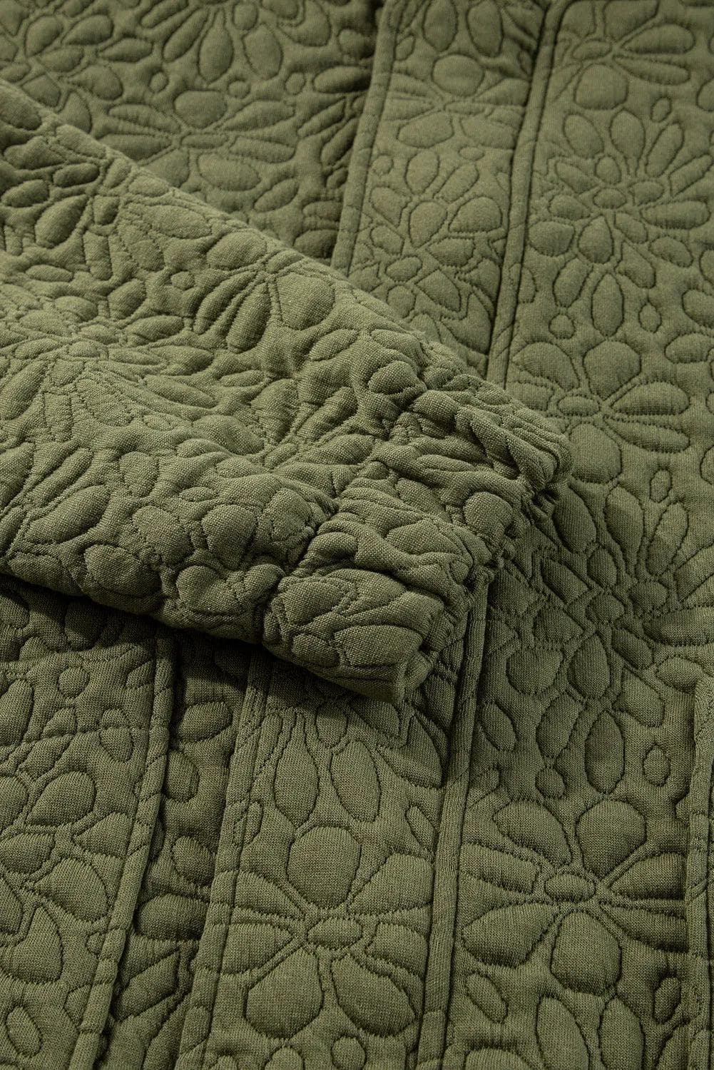 Outerwear/Jackets Jungle Green Floral Quilted Jacket