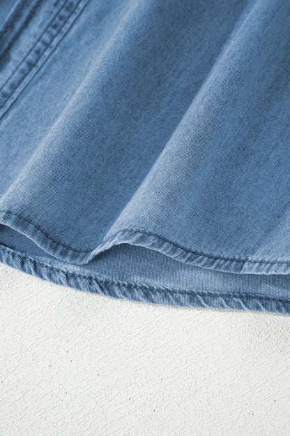 Myosotis Buttoned Down Slim Denim Shirt