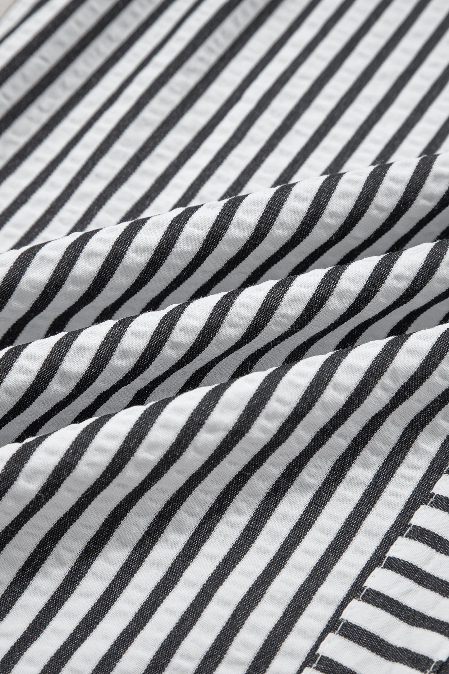 Black Stripe Wide Leg Casual Pants