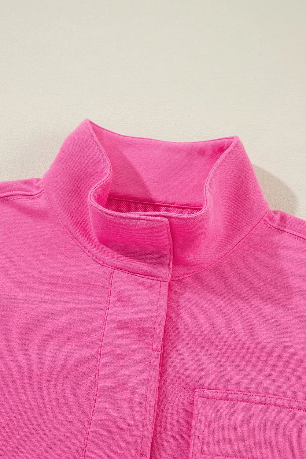 Tops/Sweatshirts & Hoodies Bright Pink Vintage Mineral Wash Half Button Collared Sweatshirt