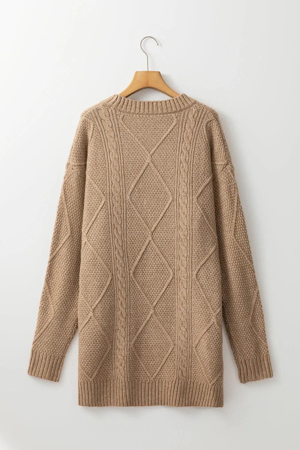 Sweaters & Cardigans/Sweater Dresses Parchment Cable Knit Drop Shoulder Loose Fit Sweater Dress