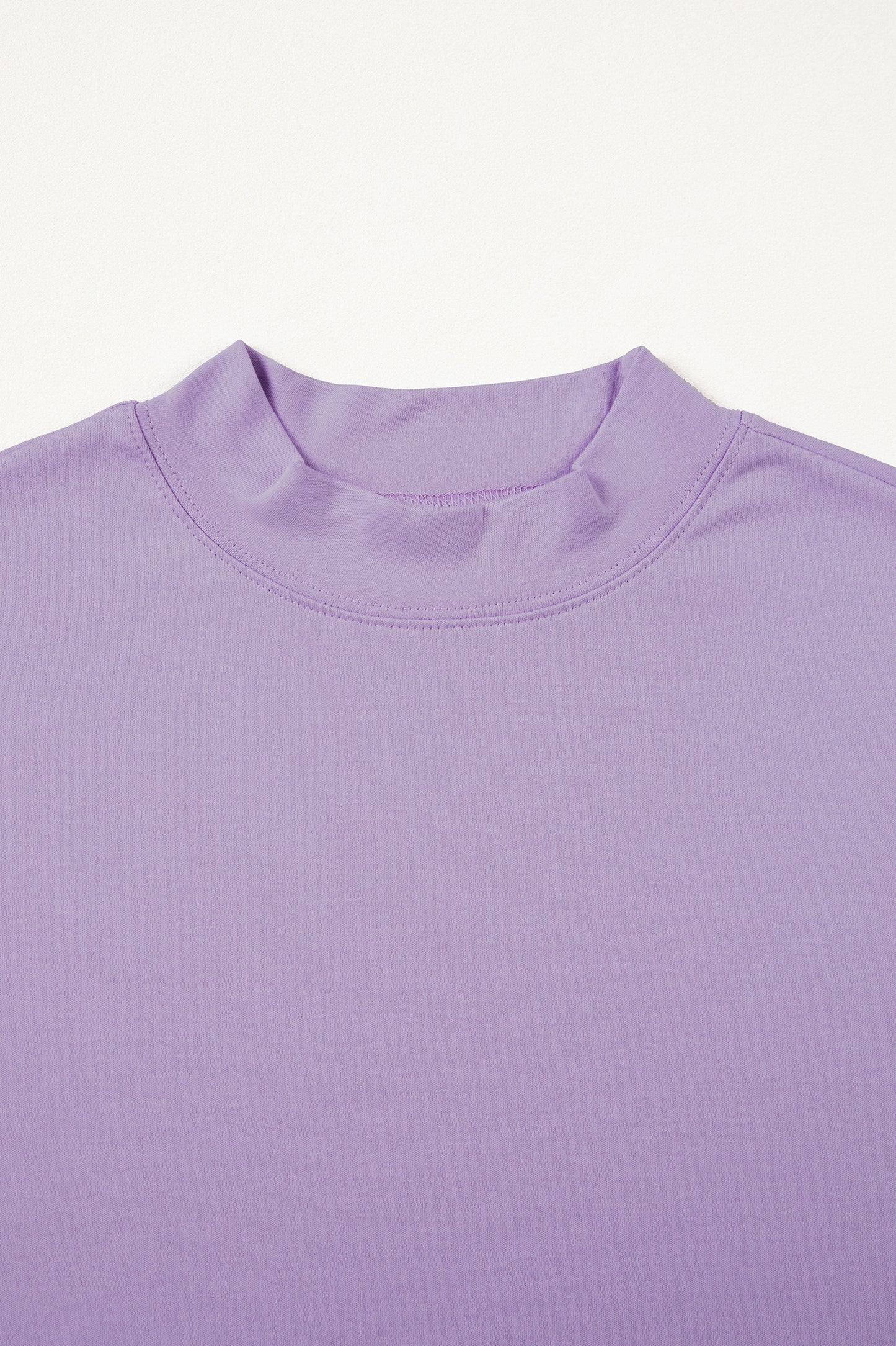 Wisteria Solid Color High Neck Oversize Tee