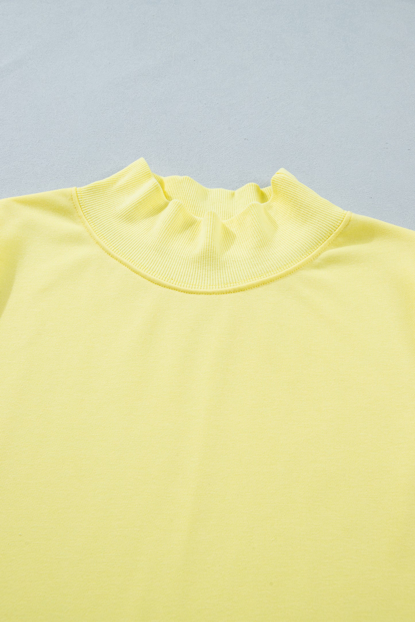 Yellow Solid Color High Neck Cap Sleeve Loose Top