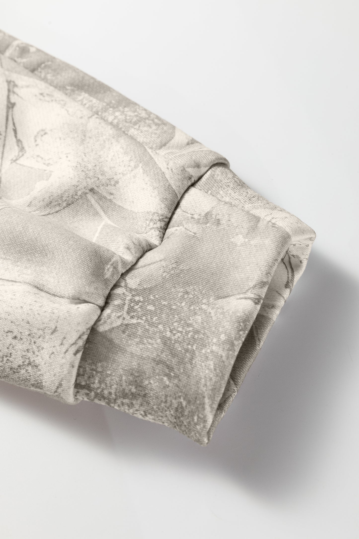 Beige Camouflage Woodland Print Oversized Sporty Hoodie