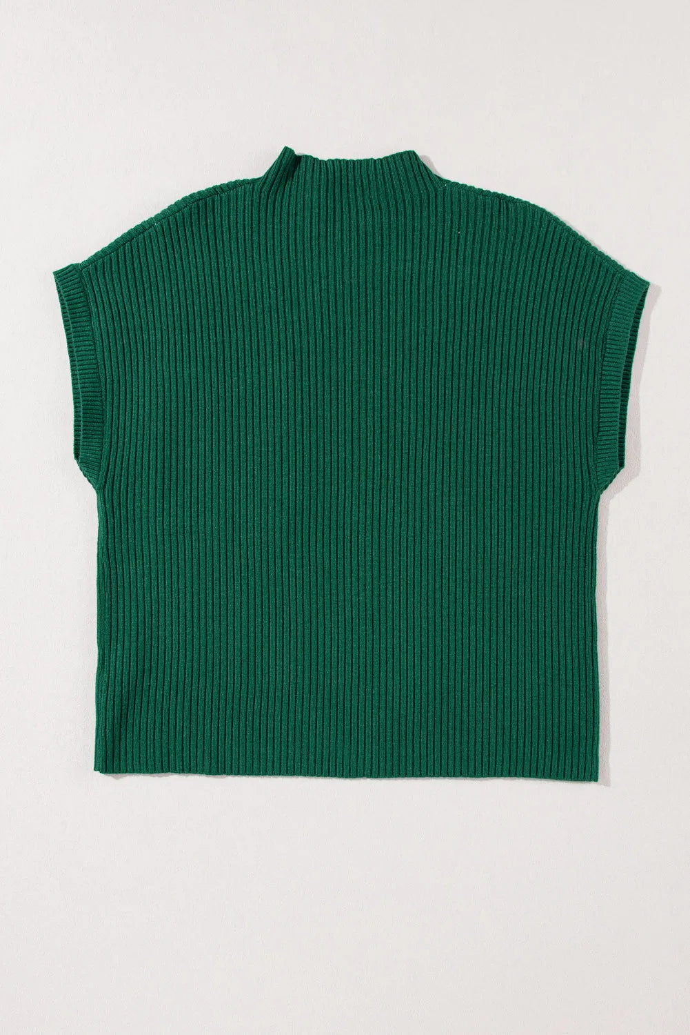 Blackish Green Patch Pocket Ribbed Knit Short Sleeve Sweater - Chic Meadow Boutique 