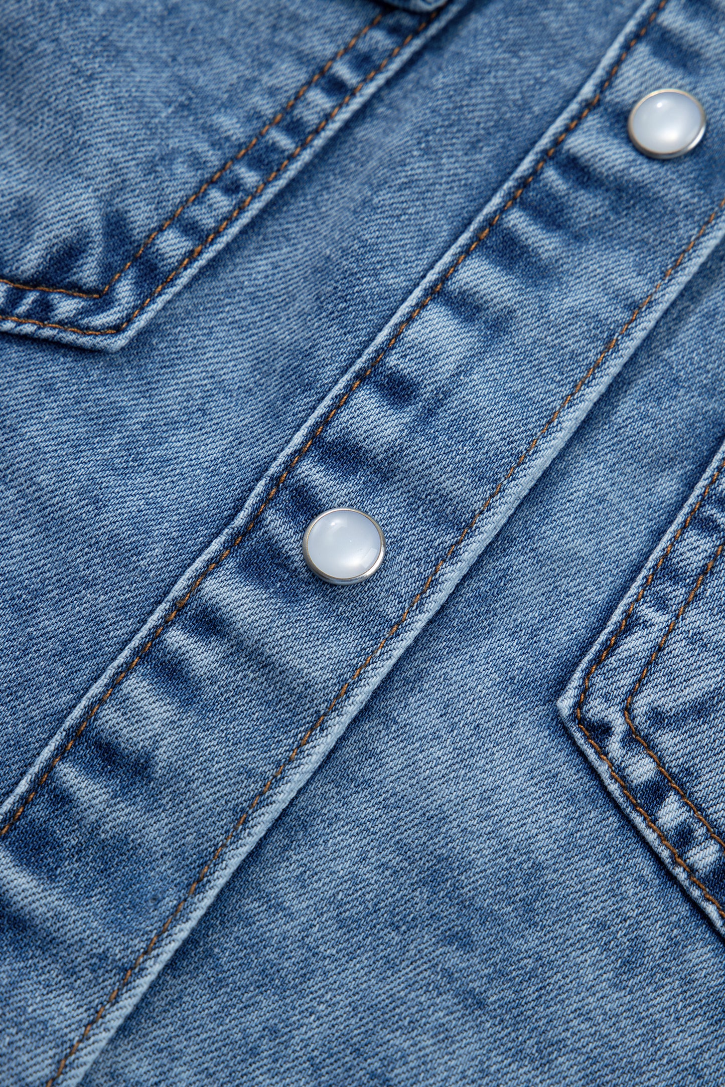 Dusk Blue Buttoned Front Collared Sleeveless Denim Vest