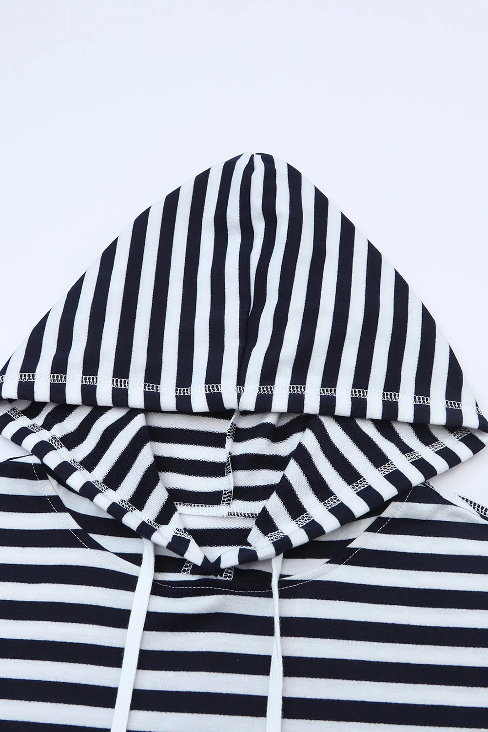 Tops/Sweatshirts & Hoodies Stripe Kangaroo Pocket Drawstring Hoodie