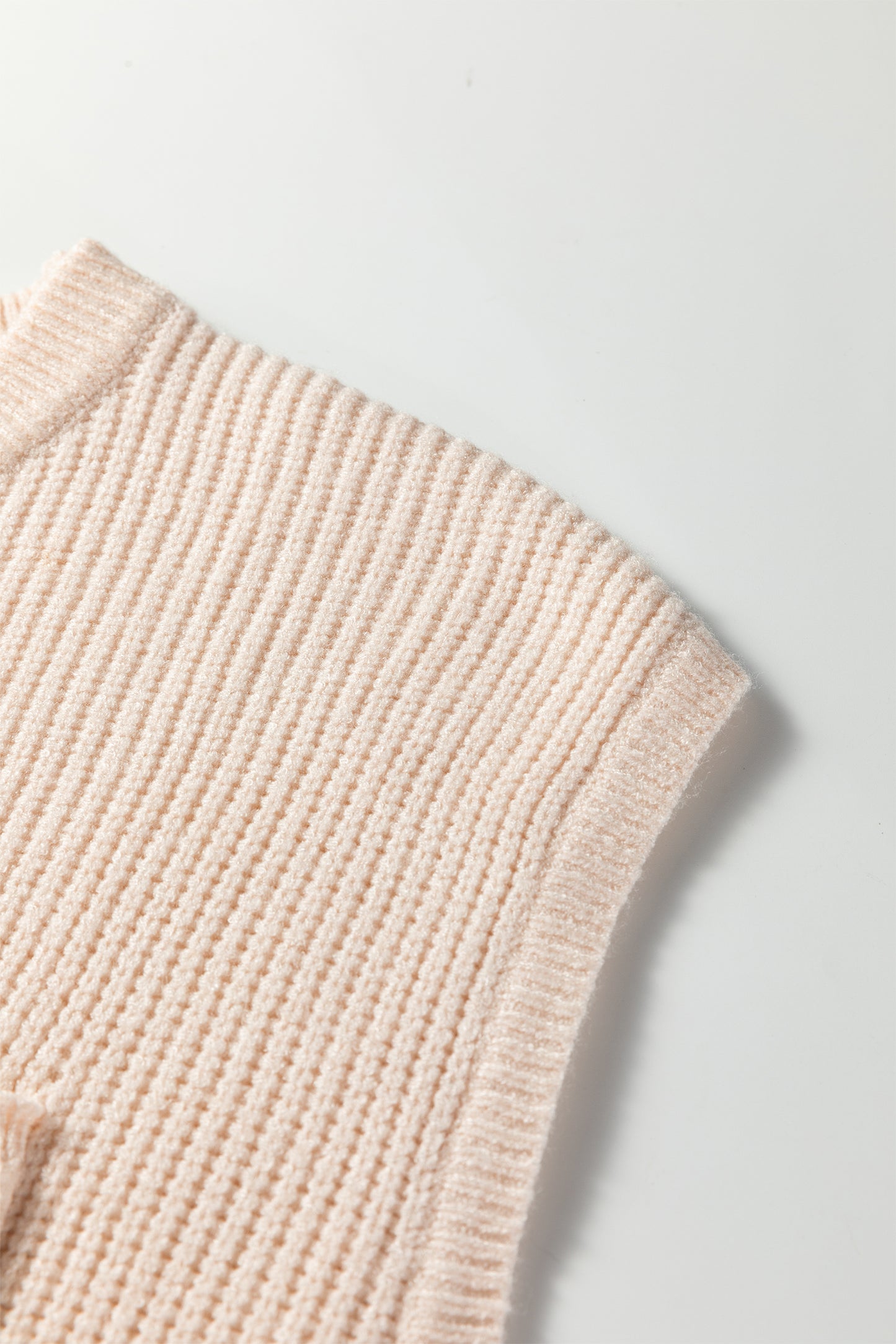 Jet Stream Solid Color Mixed Knits Patch Pocket Short Sleeve Sweater