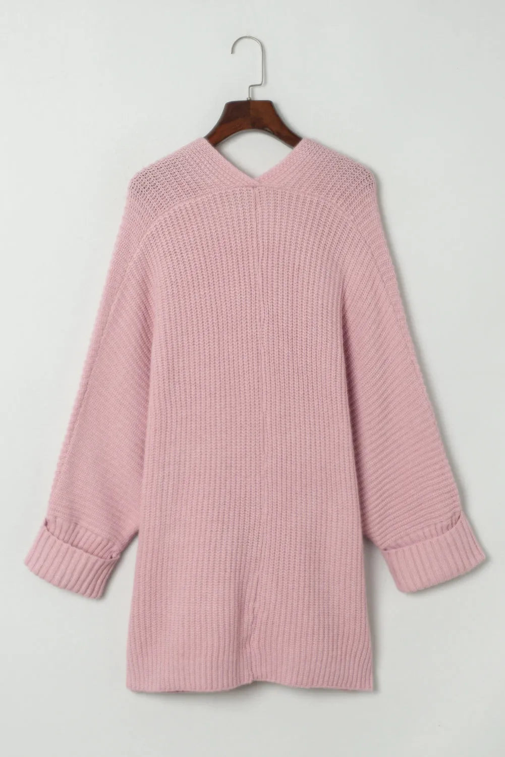 Pink Oversized Fold Over Sleeve Sweater Cardigan - Chic Meadow Boutique 