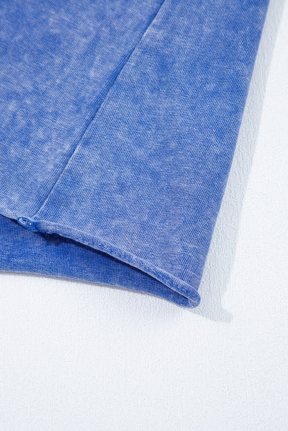 Ashleigh Blue Acid Wash Star Patched Rolled Trim Pants Set