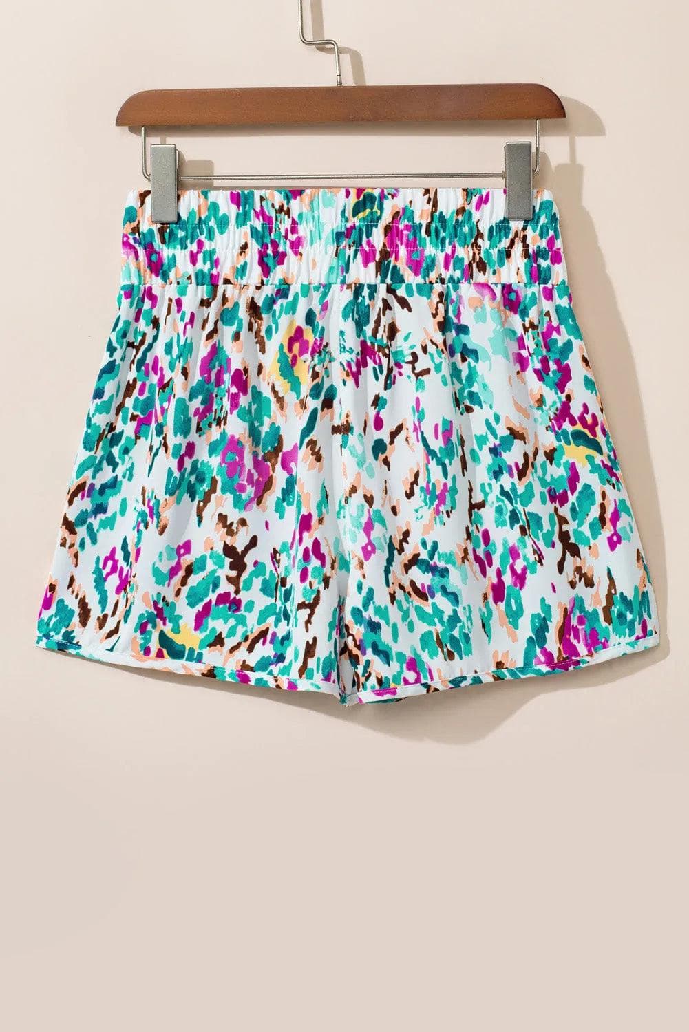 Bottoms/Casual Shorts Light Blue Leopard High Waisted Athletic Shorts