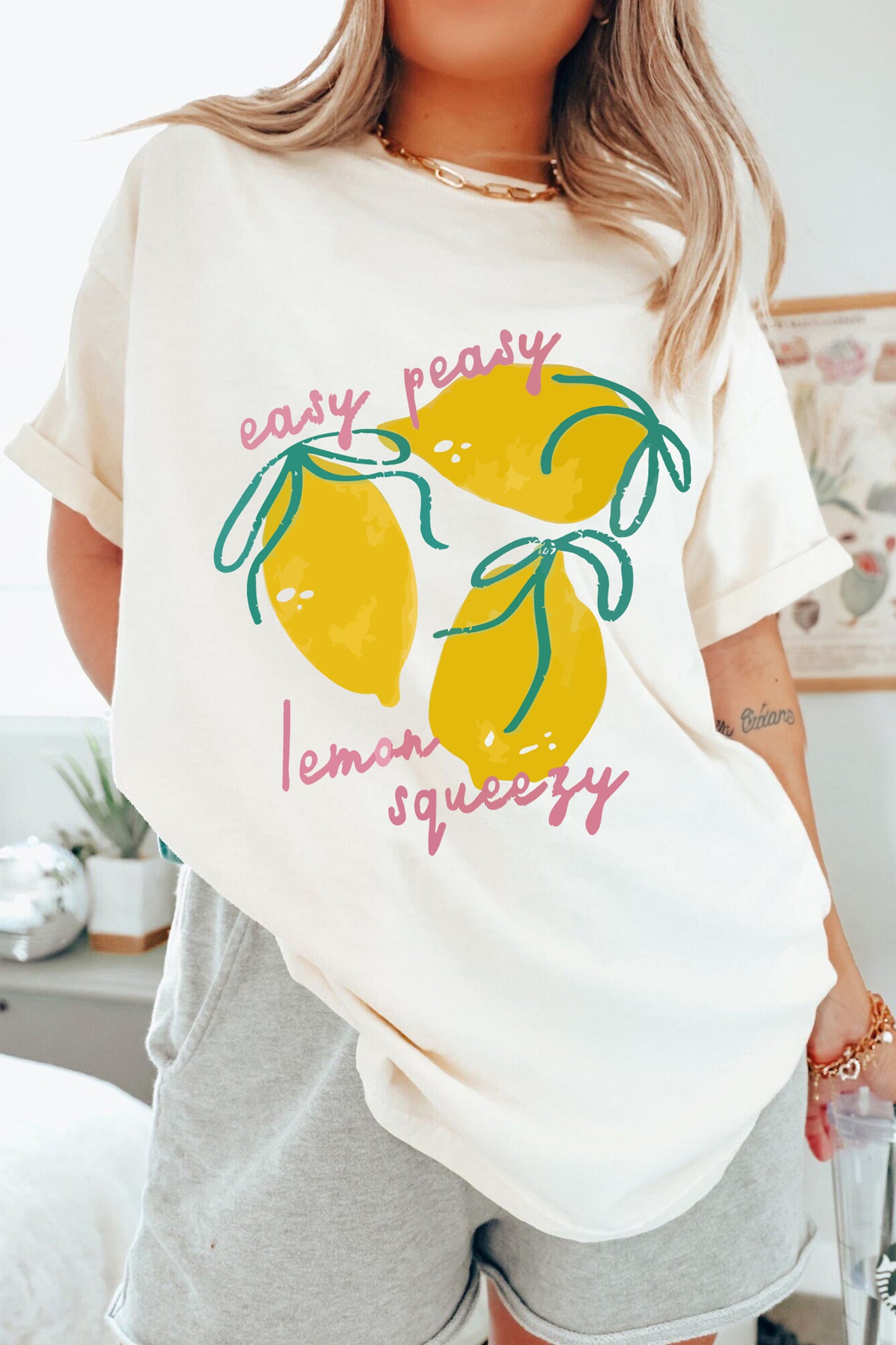 White Easy Peasy Lemon Squeezy Graphic Tee