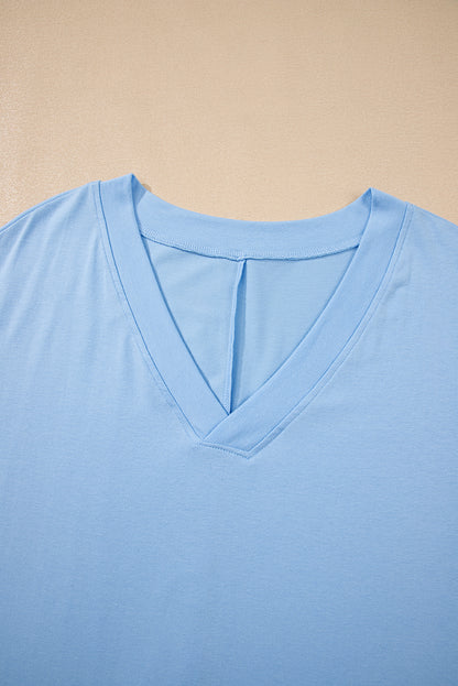 Myosotis Loose Half Sleeve V Neck Knit Romper