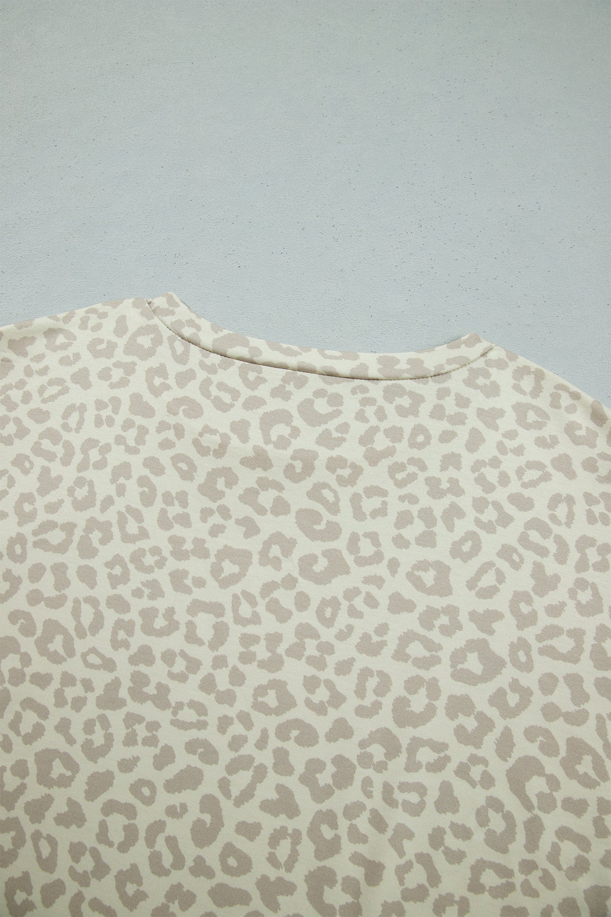 Apricot Leopard Print Varsity Striped Detail 3/4 Sleeve Top Shift Pant Set