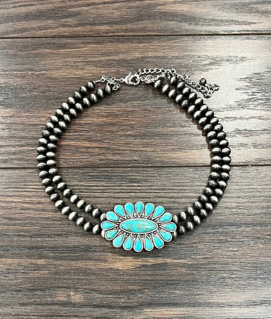 Handmade Navajo Bead, Turquoise Necklace