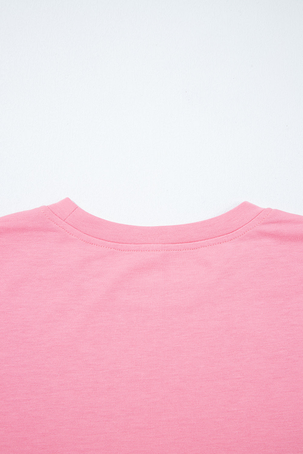 Sachet Pink Drop Shoulder Lace Ruffled Sleeve Patchwork Loose Sweatshirt