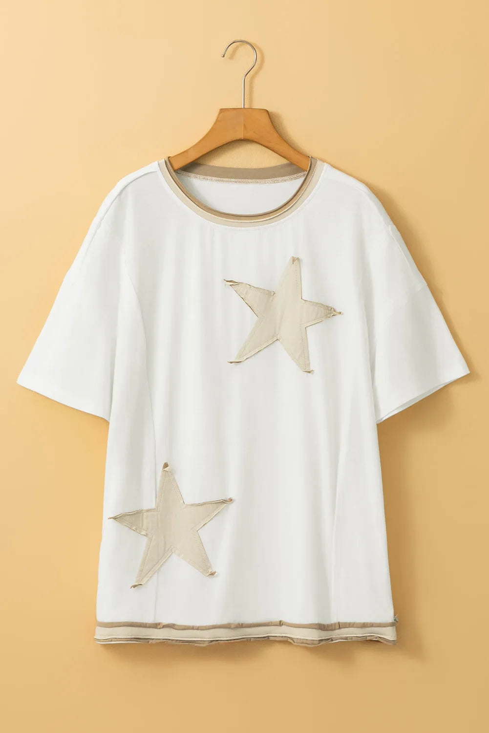 White Shooting Star Patched Oversized T Shirt - Chic Meadow Boutique 