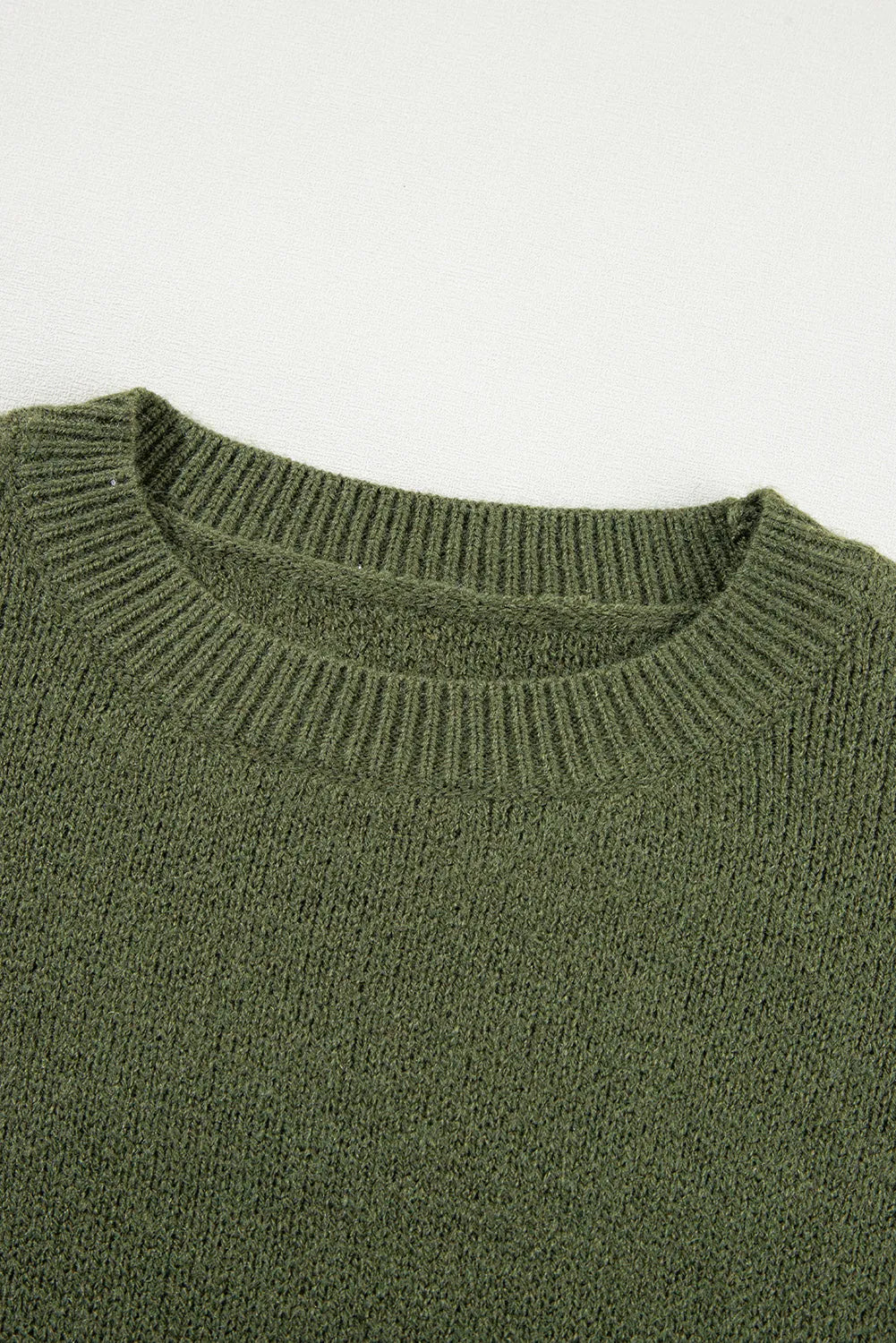 Moss Green Flower Sleeve Drop Shoulder Sweater - Chic Meadow Boutique 