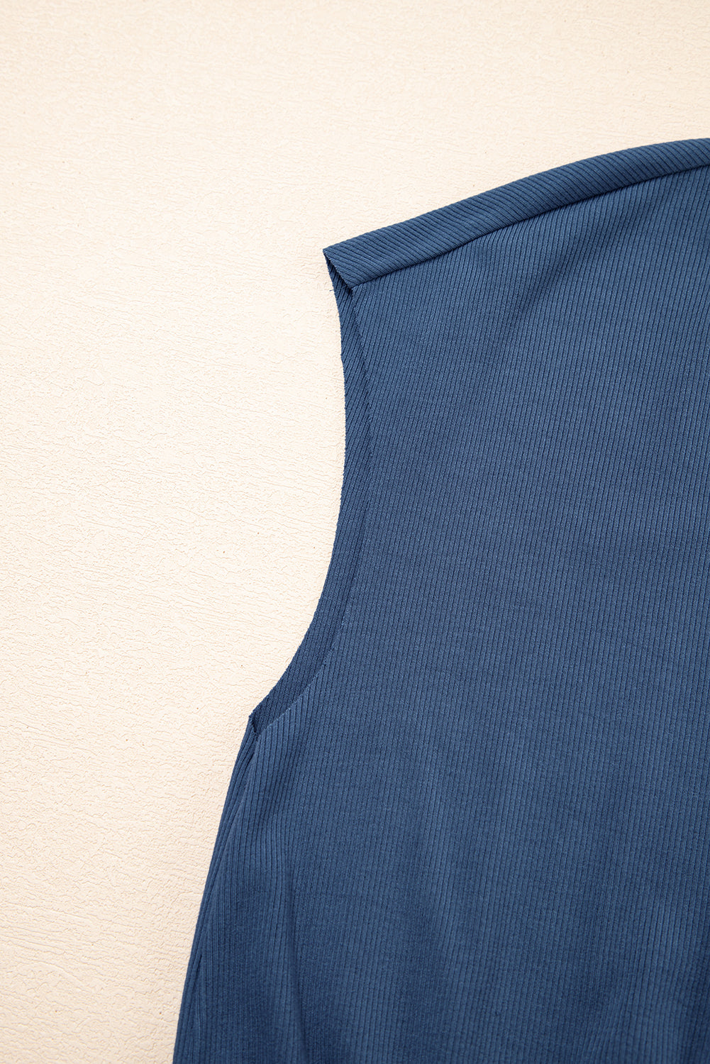 Ashleigh Blue Knit Open Back Cap Sleeve Drawstring Romper