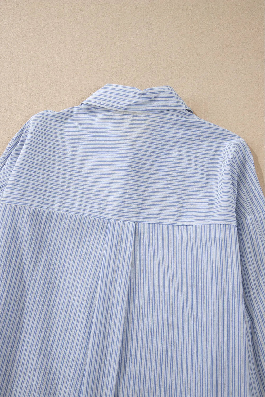 Sky Blue Stripe Striped Buttoned up Long Sleeve Shirt - Chic Meadow Boutique 