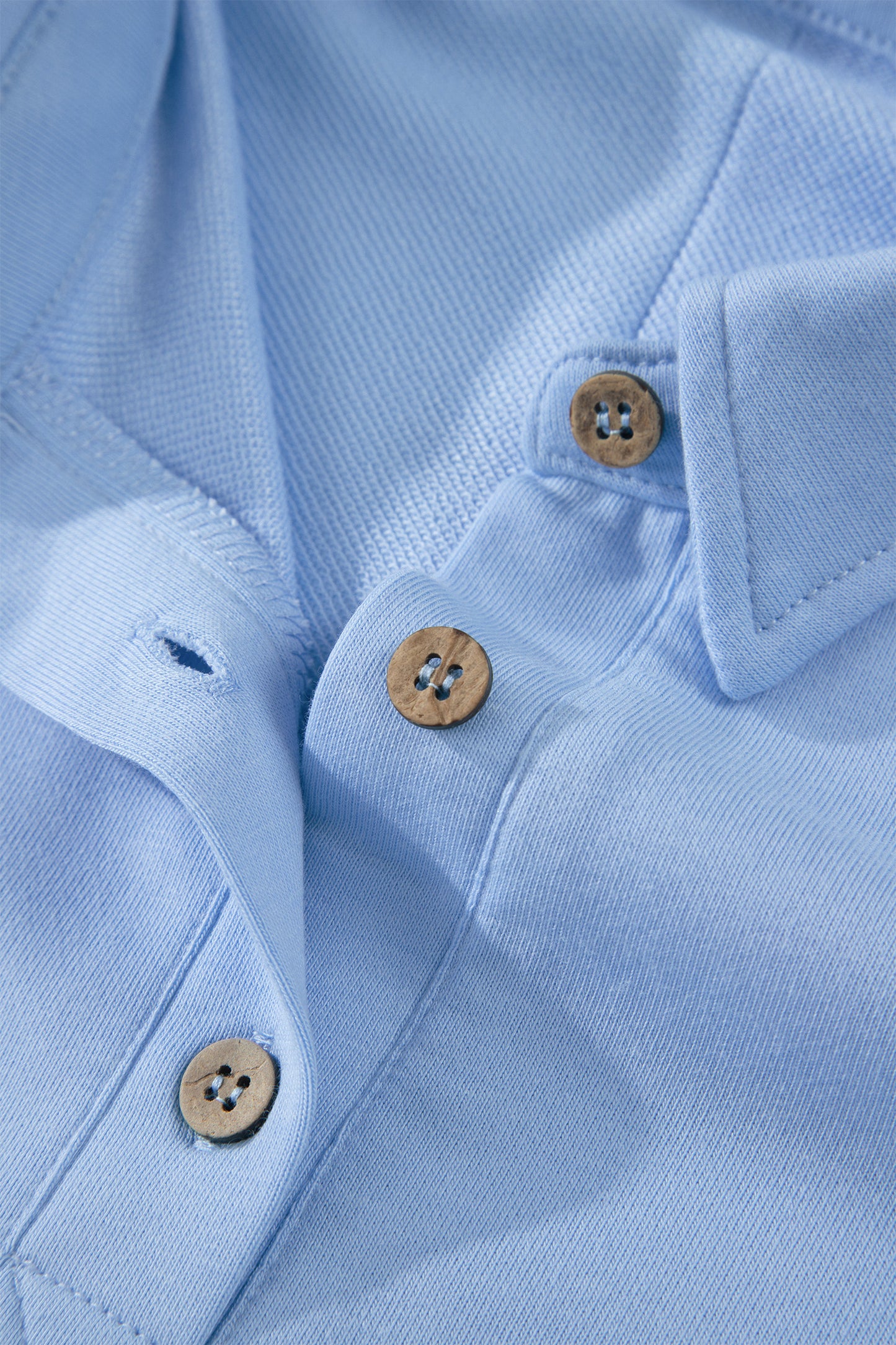 Mist Blue Loose Polo Tee Elastic Waist 2pcs Short Set