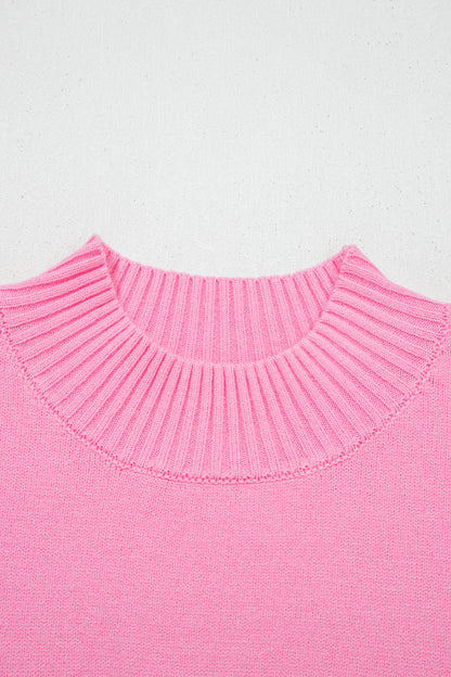Pink Valentine Heart Graphic Cropped Short Sleeve Sweater