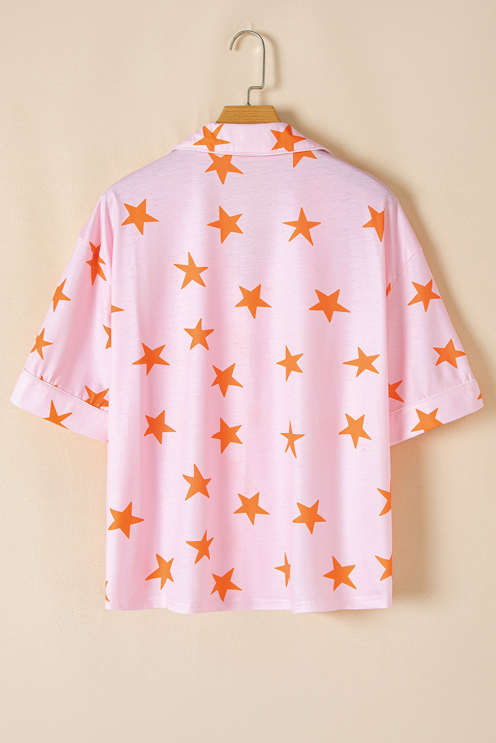 Pink Stars Short Sleeve Shirt and Shorts Bamboo Pajama Set