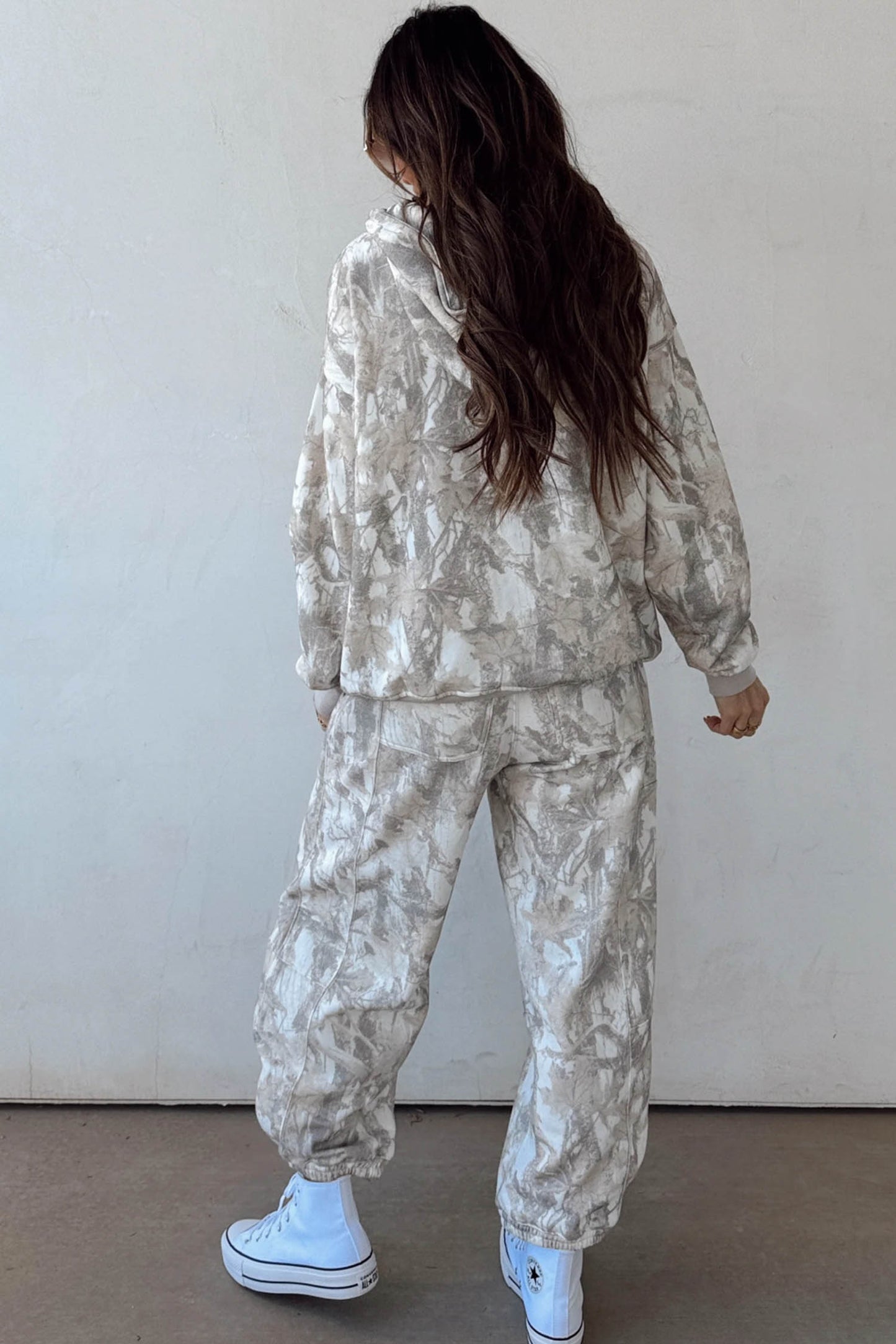 Multicolour Abstract Print Long Sleeve Elastic Waist Pant Set