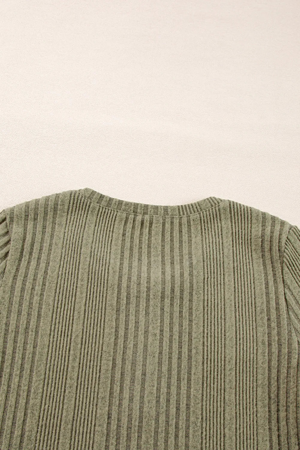 Jungle Green Ribbed Knit Half Button Slim Fit Blouse - Chic Meadow Boutique 