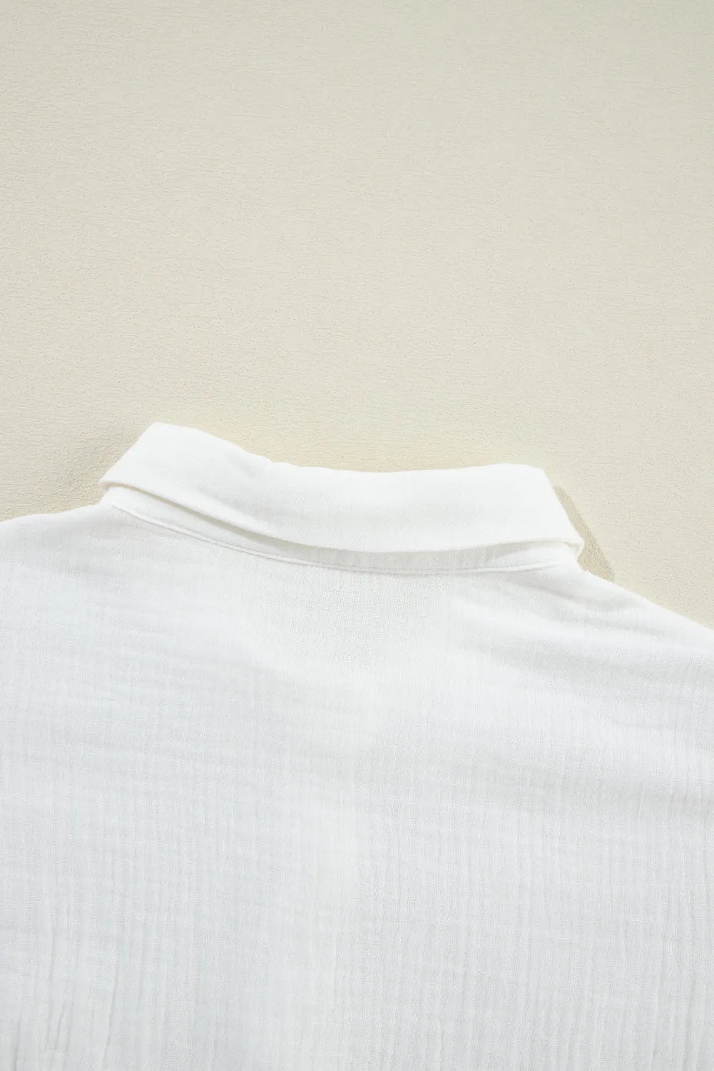 White Broidered Anglaise Crinkle Loose Shirt - Chic Meadow Boutique 