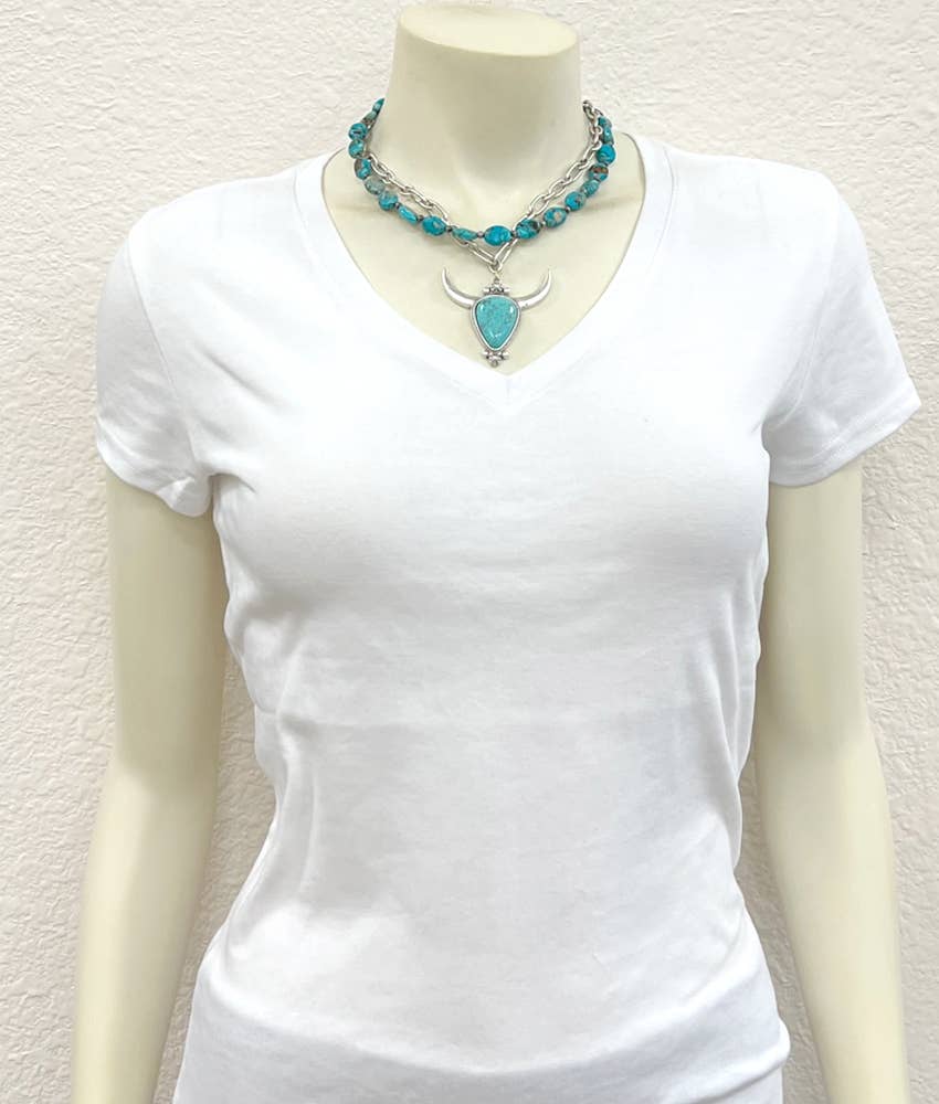 Handmade Longhorn Turquoise Necklace