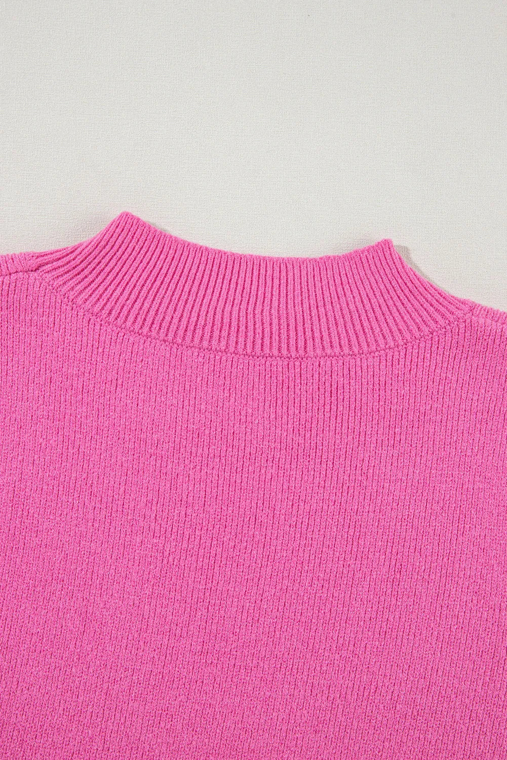 Pink Ribbed Knit Contrast Sleeve Sweater Top - Chic Meadow Boutique 