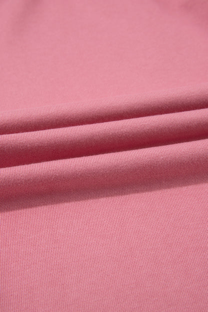 Gossamer Pink GOOD VIBES Chenille Letter Graphic Casual Hoodie