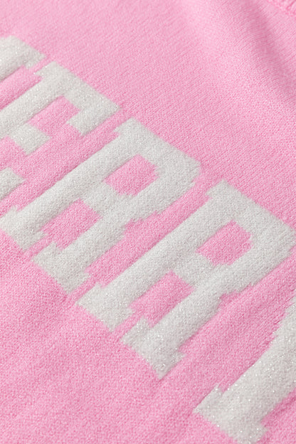 Bonbon MERRY Letter Pattern Christmas Raglan Sleeve Sweater