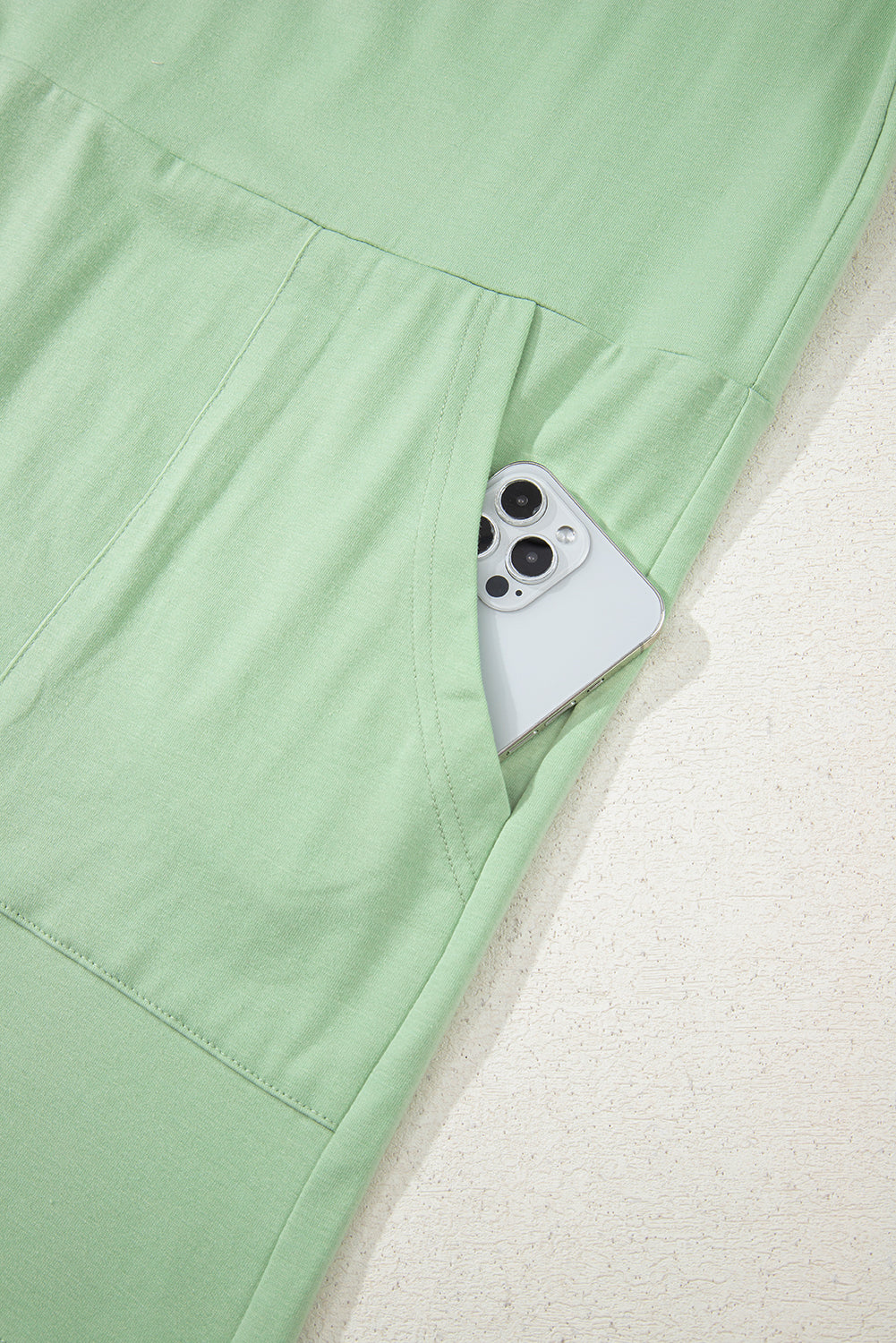 Grass Green Loose Half Sleeve V Neck Knit Romper